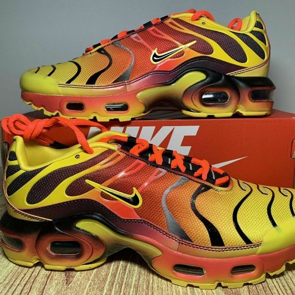 nike air max plus yellow and orange